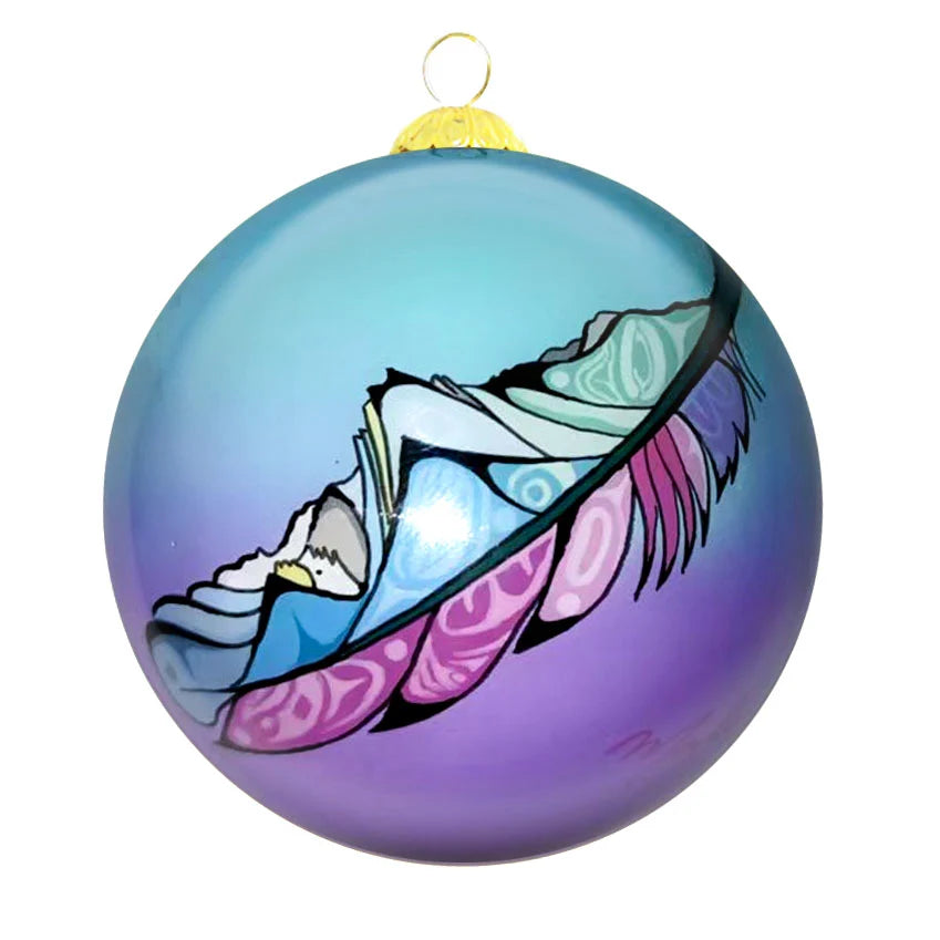 Ornament - Glass - Stoney - Healing Feather