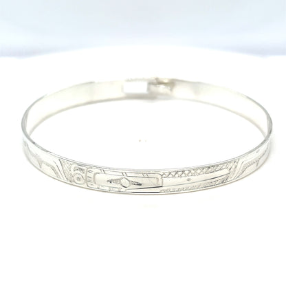 Bangle - Sterling Silver - 1/4" - Hummingbird