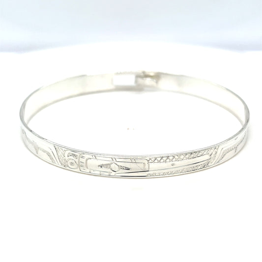 Bangle - Sterling Silver - 1/4" - Hummingbird