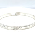 Bangle - Sterling Silver - 1/4" - Hummingbirds & Flower