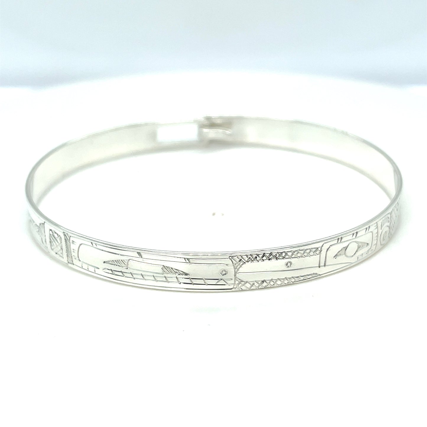 Bangle - Sterling Silver - 1/4" - Hummingbird & Orca