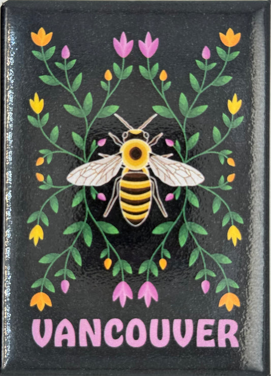 Magnet - Honey Bee and Ojibwe Floral - Vancouver