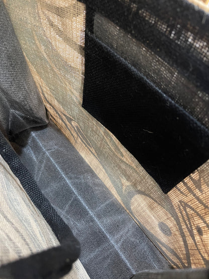 Tote Bag - Jute - Salmon - Turquoise