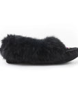 Moccasins - Ladies' - Black Suede - Black Rabbit Fur - TÄNIONNIENHA’