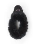 Moccasins - Ladies' - Black Suede - Black Rabbit Fur - TÄNIONNIENHA’