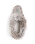 Moccasins - Ladies' - Grey Suede - Grey Rabbit Fur - TÄNIONNIENHA’