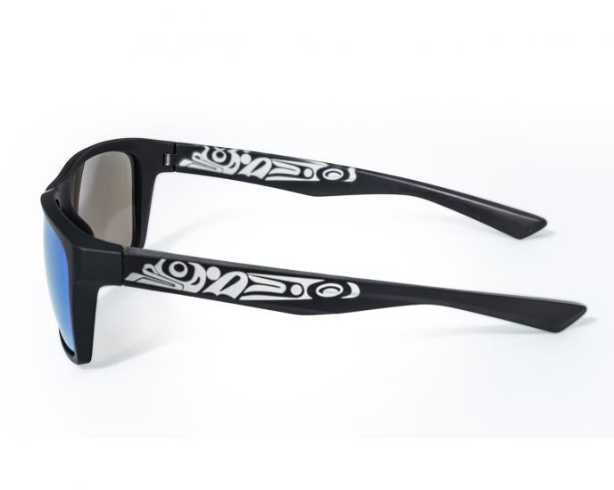 Sunglasses - Jeremy - Black with Blue Mirror