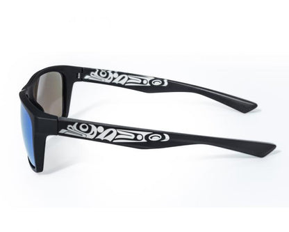 Sunglasses - Jeremy - Black with Blue Mirror