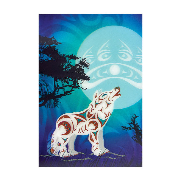 3D Lenticular Postcard - Howling Wolf