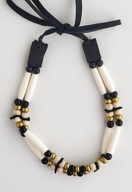 Choker - Bone & Wood - Black
