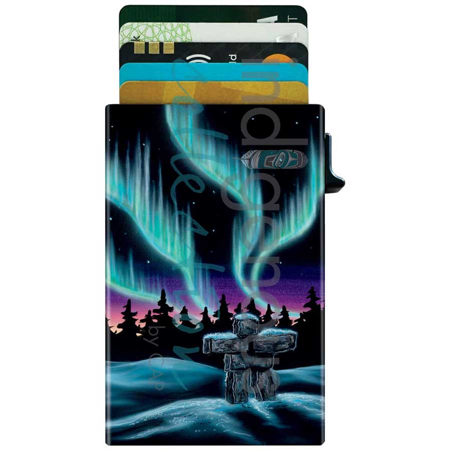 Card Holder - Metal - Sky Dance - Inukshuk
