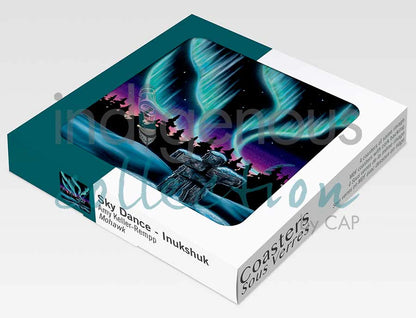 Coasters - Cork - Set of 4 - Sky Dance - Inukshuk