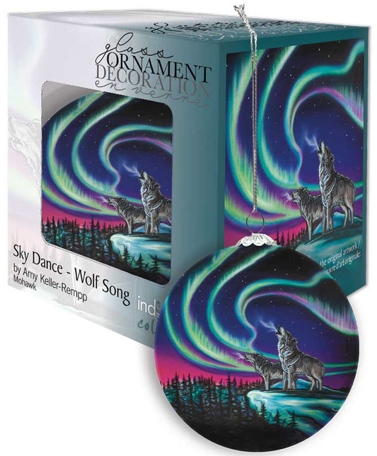 Ornament - Glass - Sky Dance - Wolf Song