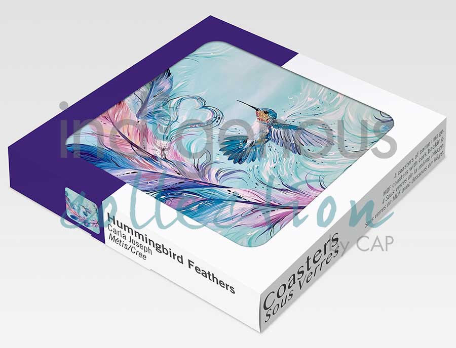 Coasters - Cork - Set of 4 - Hummingbird Feathers