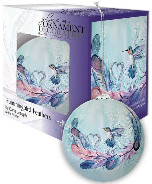 Ornament - Glass - Hummingbird Feathers