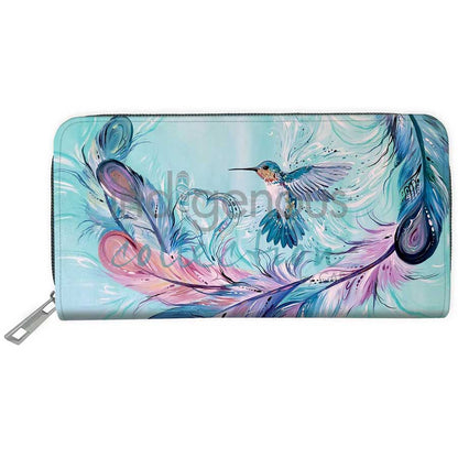 Wallet - Embossed - Hummingbird Feathers