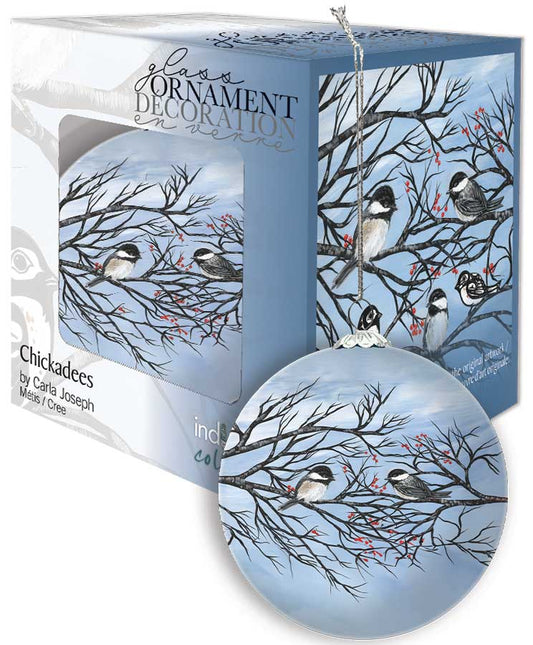 Ornament - Glass - Chickadee