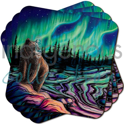 Coasters - Cork - Set of 4 - Sky Dance - Northern Light