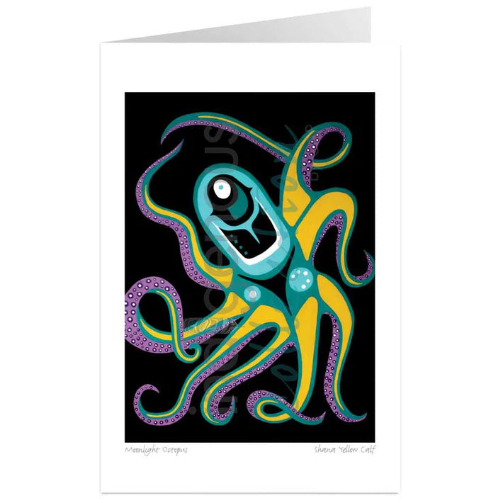Card - *Yellow Calf - Moonlight Octopus - 6x9
