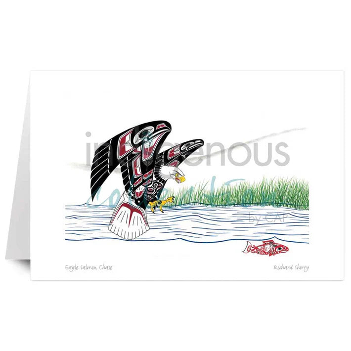 Card - Shorty - Eagle Salmon Chase - 6x9