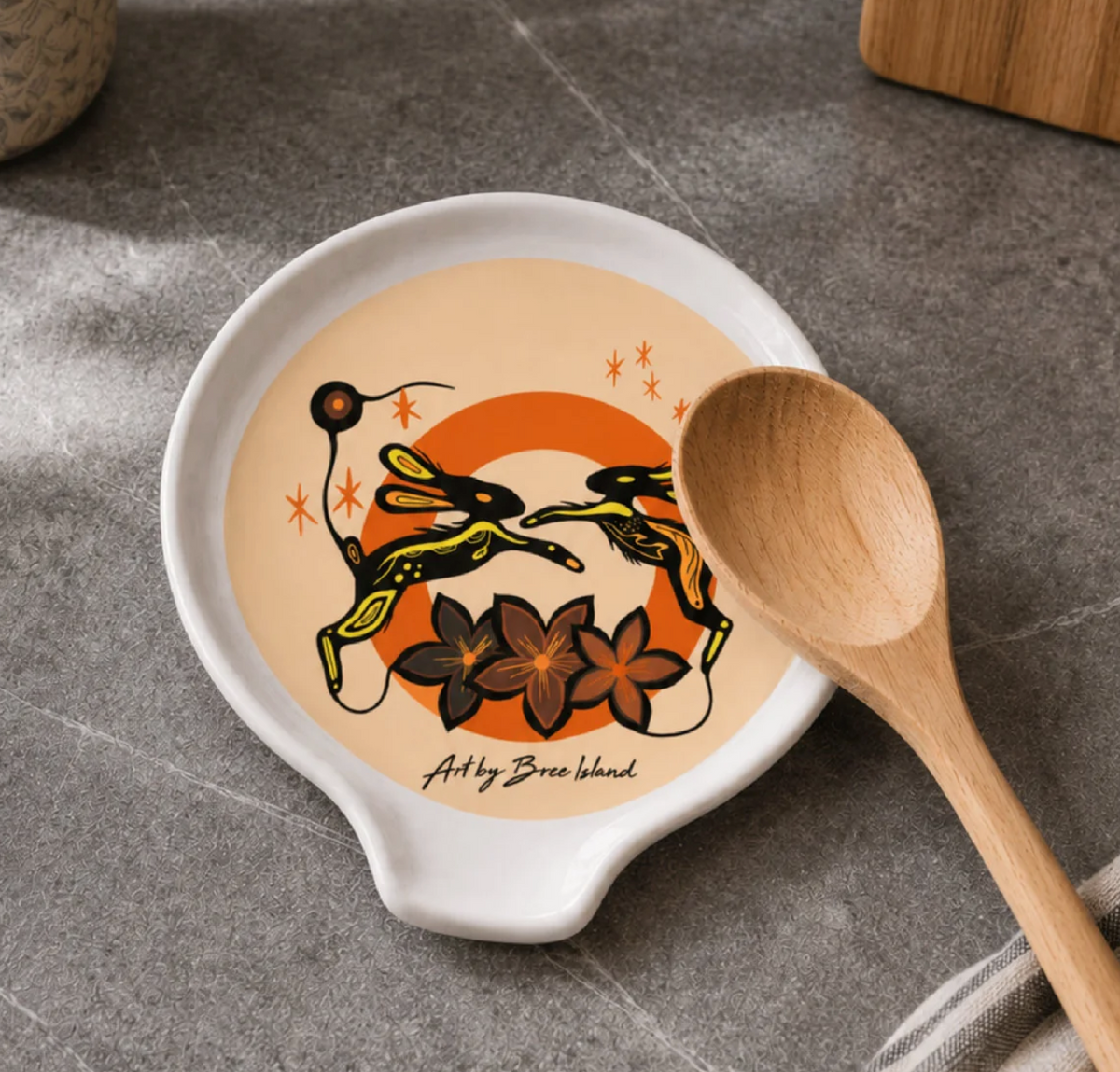 Spoon Rest - Ceramic - Small - Harvest Moon Rabbits