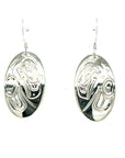 Earrings - Sterling Silver - Oval - Raven