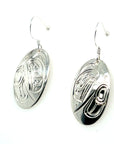 Earrings - Sterling Silver - Oval - Raven