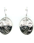 Earrings - Sterling Silver - Oval - Eagle