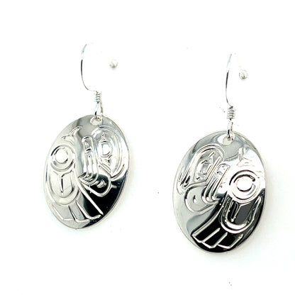 Earrings - Sterling Silver - Oval - Eagle