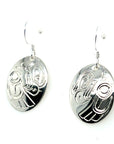 Earrings - Sterling Silver - Oval - Eagle