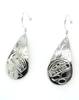 Earrings - Sterling Silver - Teardrop - Orca