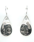 Earrings - Sterling Silver - Teardrop - Hummingbird