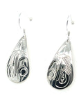 Earrings - Sterling Silver - Teardrop - Hummingbird