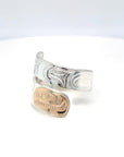 Ring - Gold & Silver - Wrap - Salmon - size 8.5