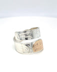 Ring - Gold & Silver - Wrap - Salmon - size 8.5