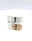 Ring - Gold & Silver - Wrap - Salmon - size 8.5