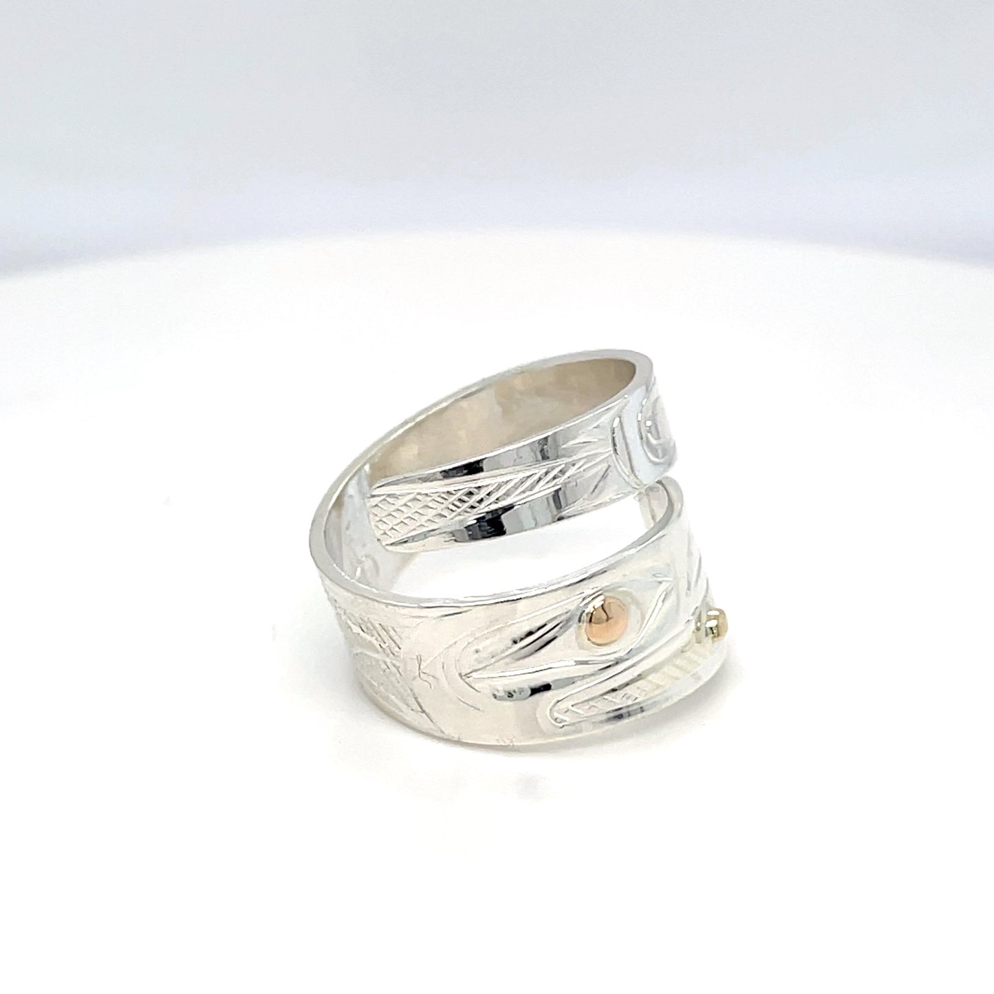 Ring - Gold & Silver - Wrap - Raven - Size 7.5