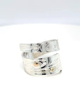 Ring - Gold & Silver - Wrap - Raven - Size 7.5