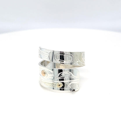 Ring - Gold & Silver - Wrap - Raven - Size 7.5