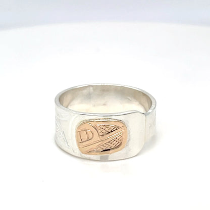 Ring - Gold & Silver - Hummingbird - Size 8.5
