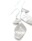 Earrings - Sterling Silver - Cutout - Salmon