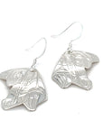 Earrings - Sterling Silver - Cutout - Wolf