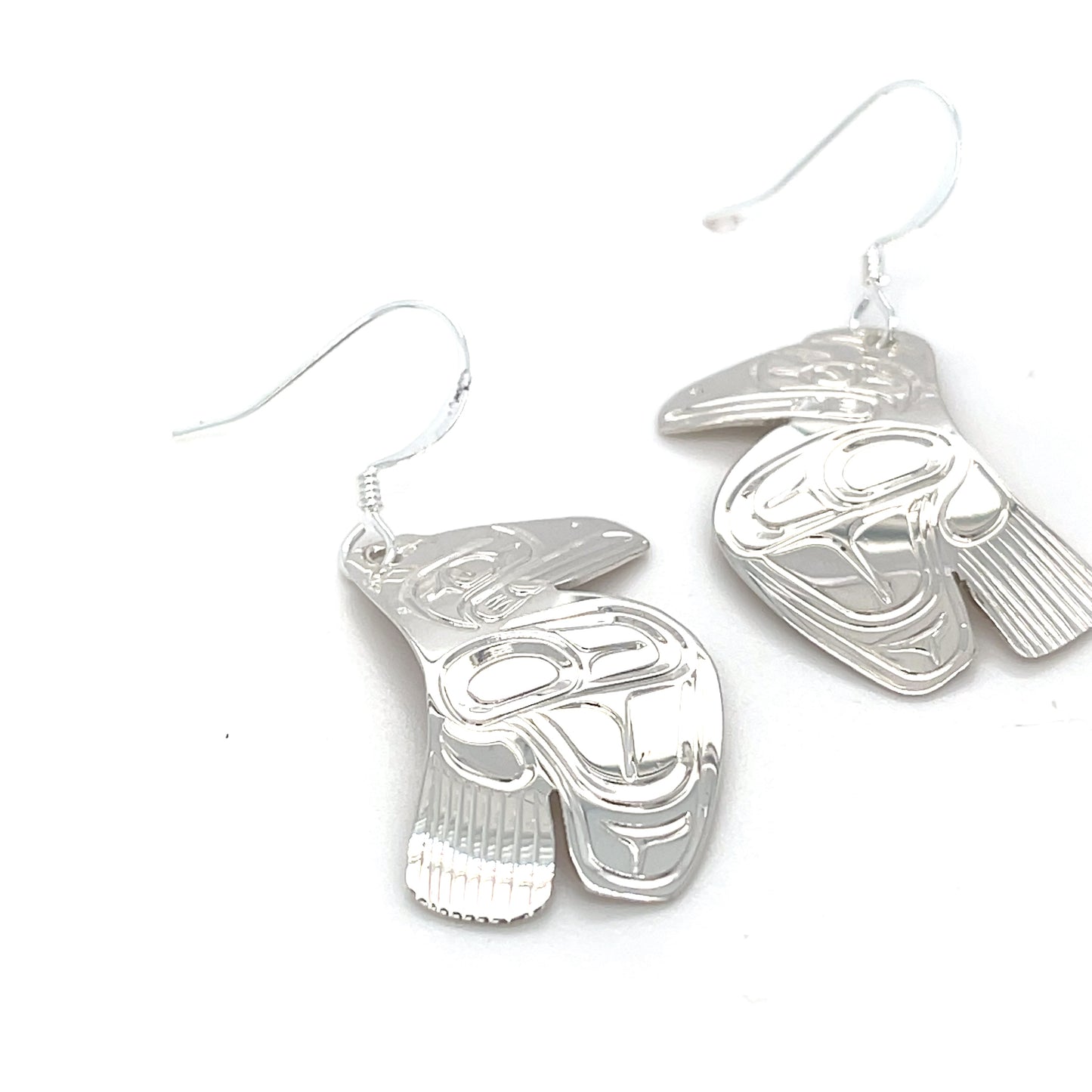 Earrings - Sterling Silver - Cutout - Raven