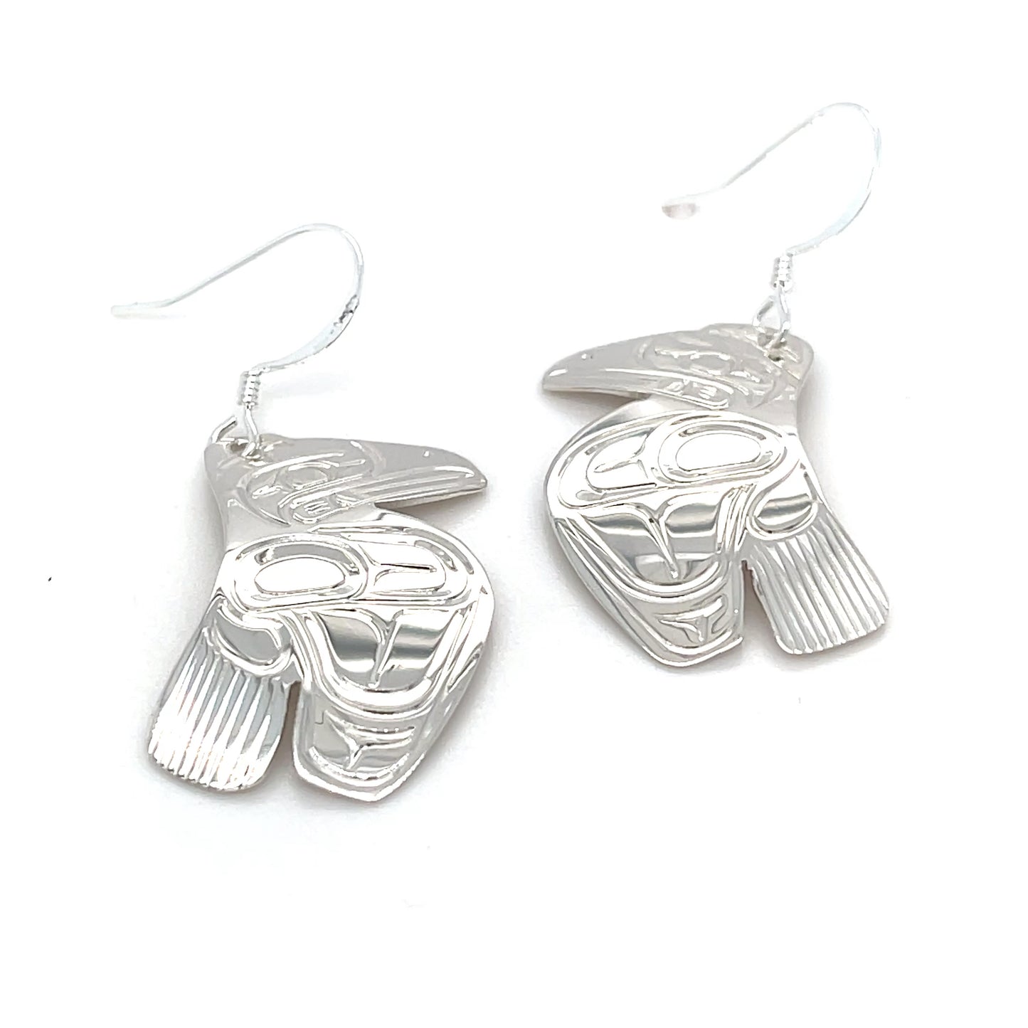 Earrings - Sterling Silver - Cutout - Raven