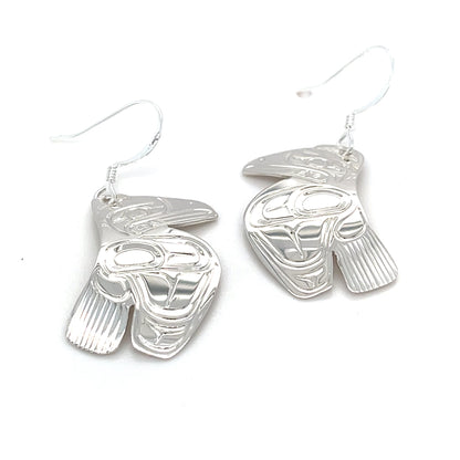 Earrings - Sterling Silver - Cutout - Raven