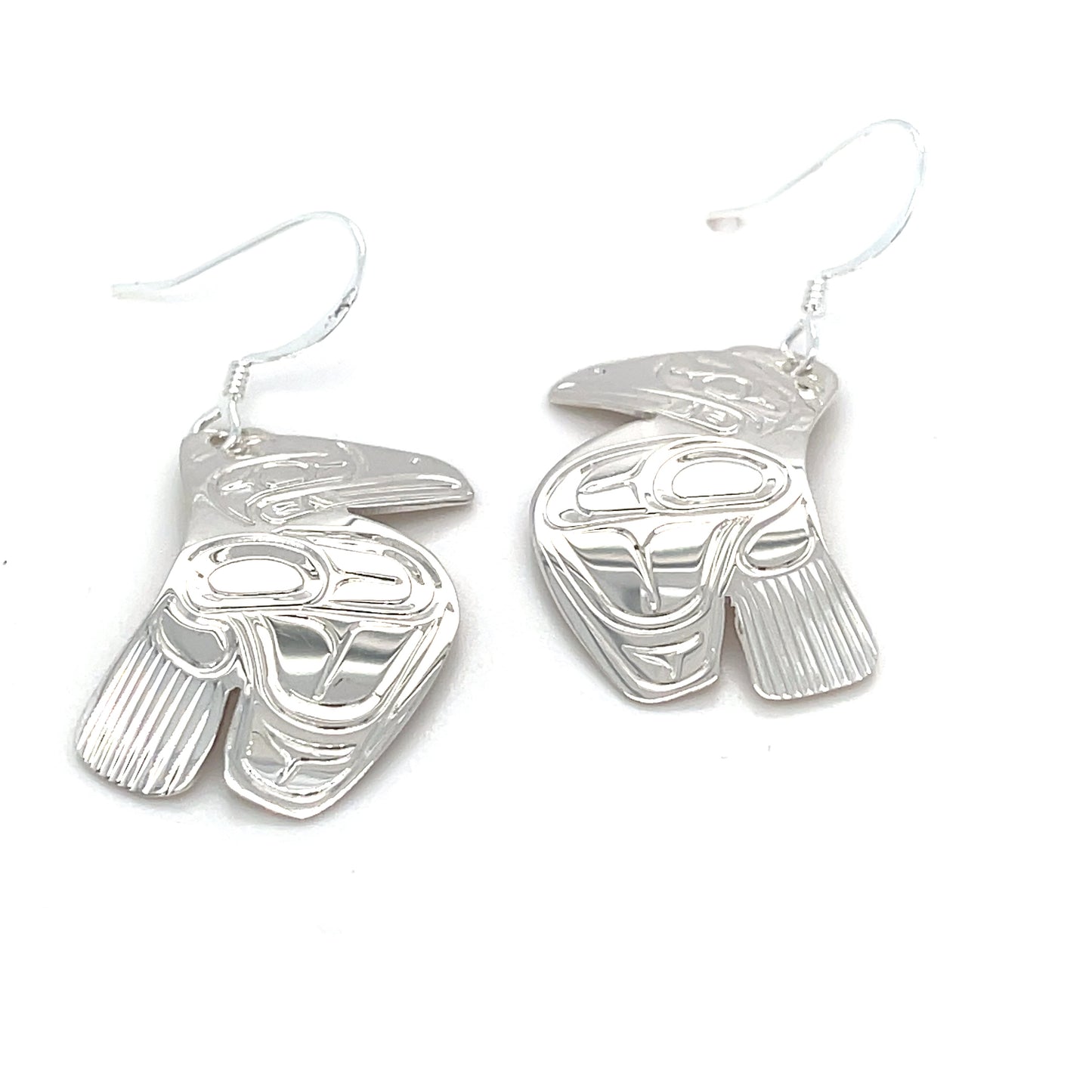 Earrings - Sterling Silver - Cutout - Raven