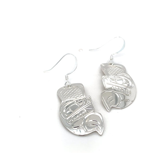 Earrings - Sterling Silver - Cutout - Beaver