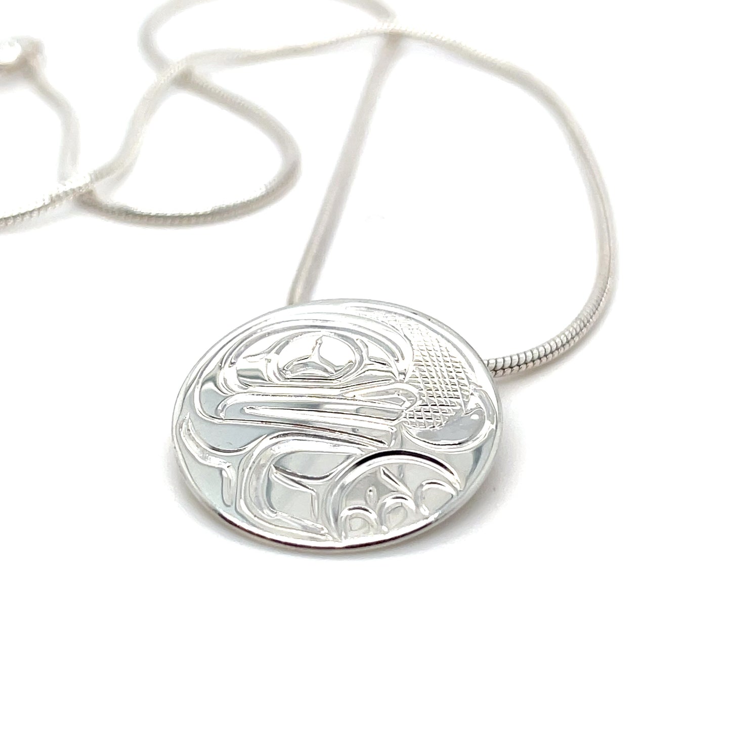 Pendant - Sterling Silver - Round - Frog