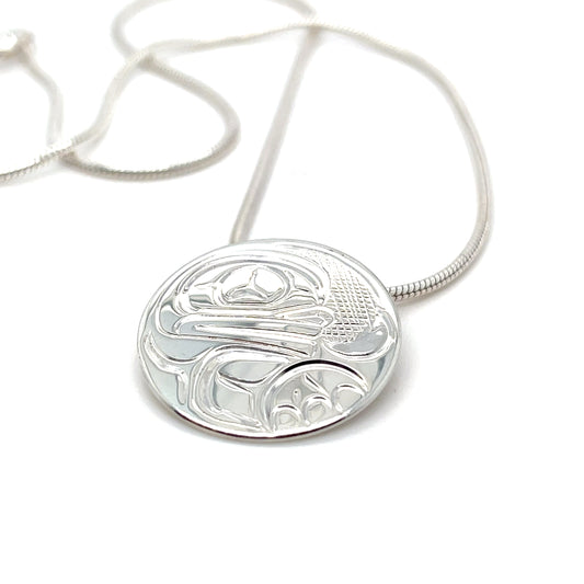 Pendant - Sterling Silver - Round - Frog