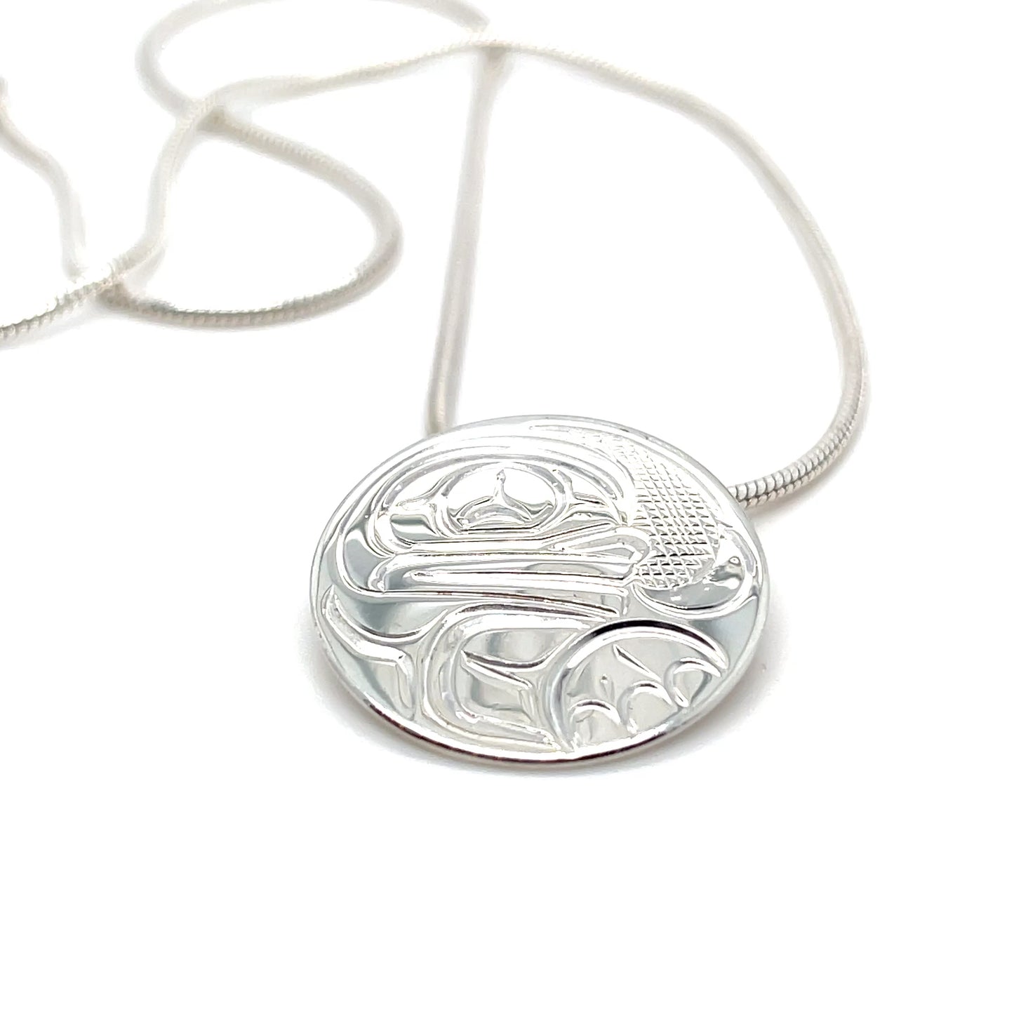 Pendant - Sterling Silver - Round - Frog